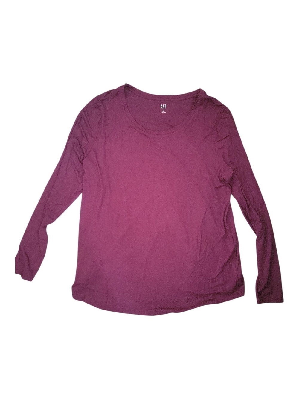 GAP Women's Long-Sleeve Crewneck Top - Mulberry